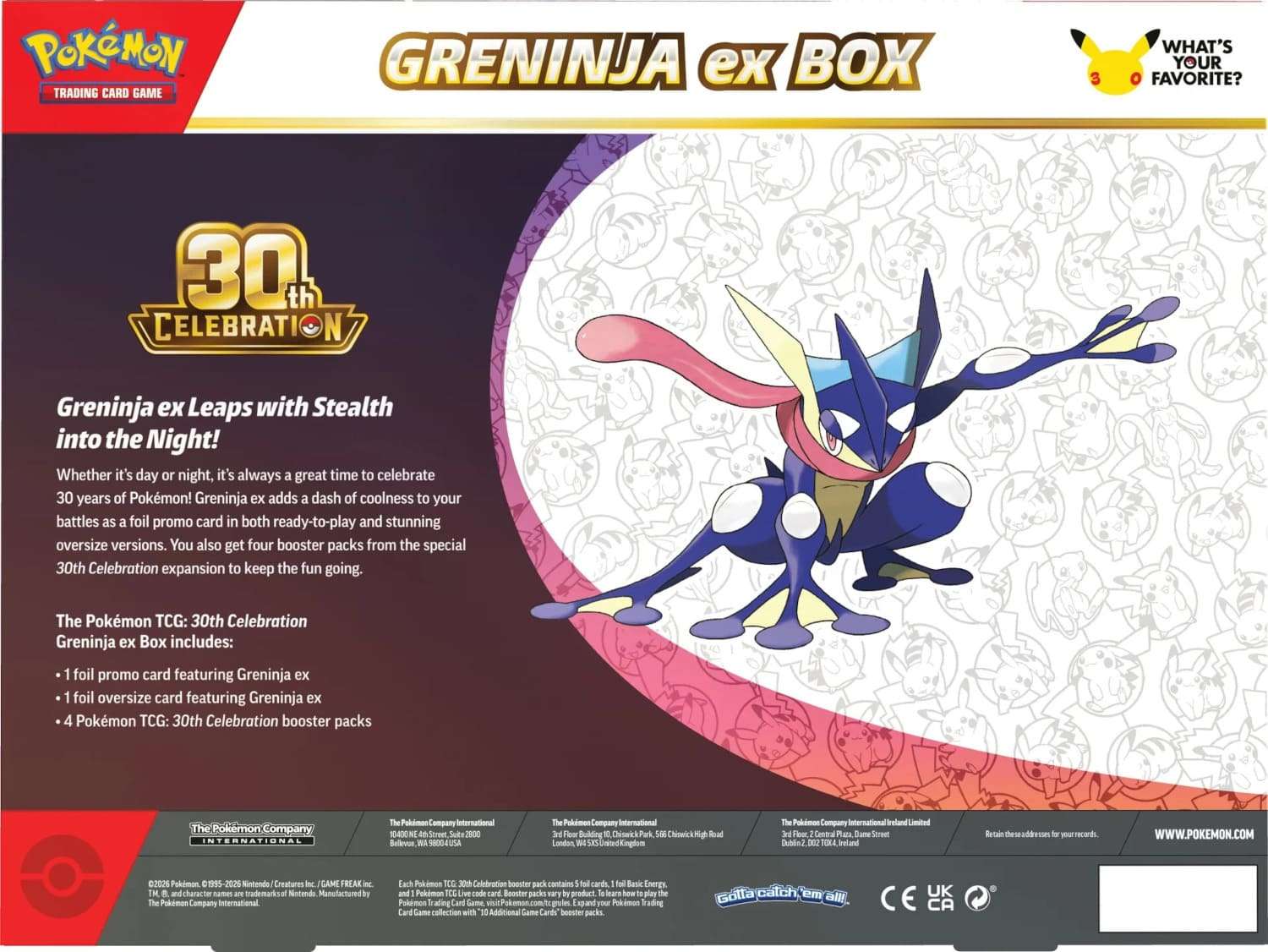 Pokémon "30 Jahre" - Pokémon-ex-Kollektion mit Quajutsu-ex (Nacht) – Bild 2