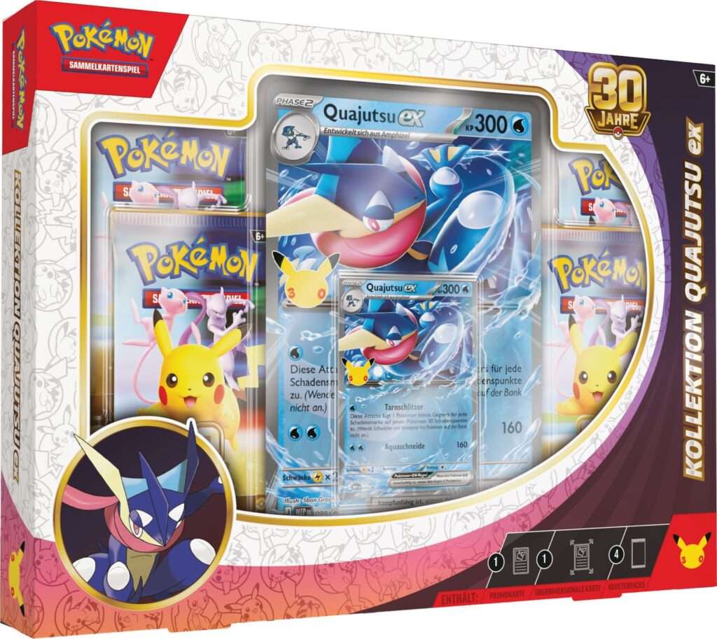 Pokémon "30 Jahre" - Pokémon-ex-Kollektion mit Quajutsu-ex (Nacht)